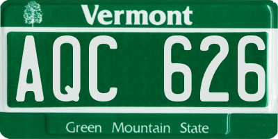 VT license plate AQC626
