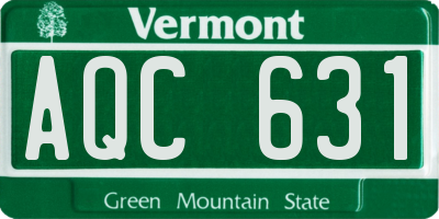 VT license plate AQC631