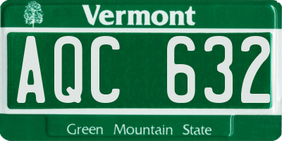 VT license plate AQC632
