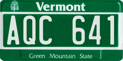 VT license plate AQC641