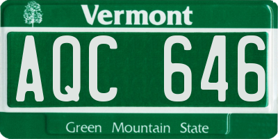 VT license plate AQC646