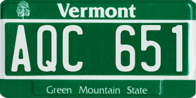 VT license plate AQC651