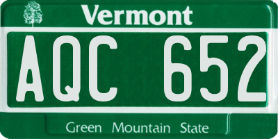 VT license plate AQC652