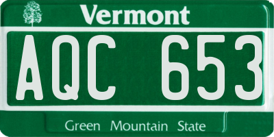 VT license plate AQC653