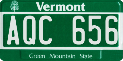 VT license plate AQC656