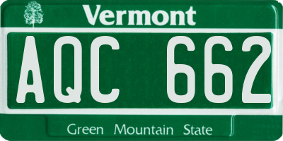 VT license plate AQC662