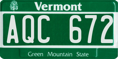 VT license plate AQC672