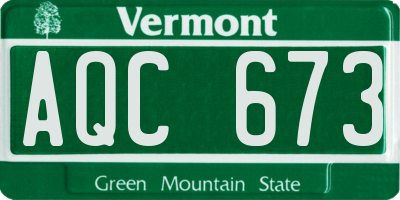 VT license plate AQC673