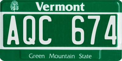 VT license plate AQC674