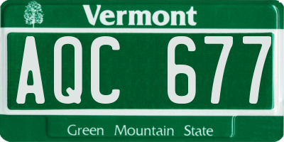 VT license plate AQC677