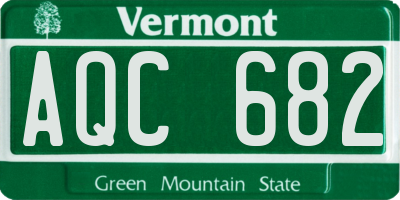 VT license plate AQC682