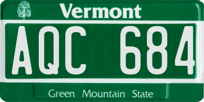 VT license plate AQC684