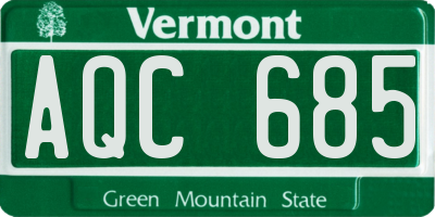 VT license plate AQC685