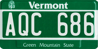 VT license plate AQC686
