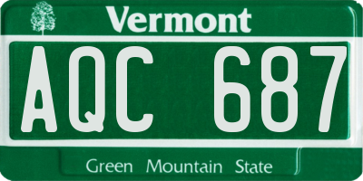 VT license plate AQC687