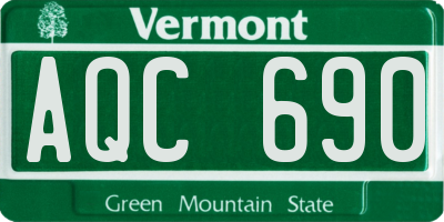 VT license plate AQC690