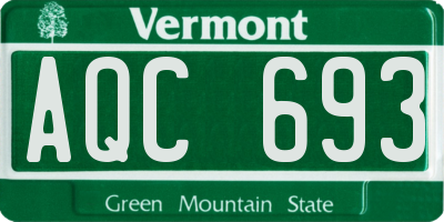 VT license plate AQC693