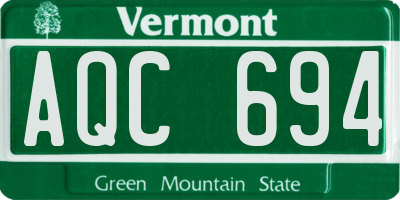 VT license plate AQC694