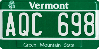 VT license plate AQC698