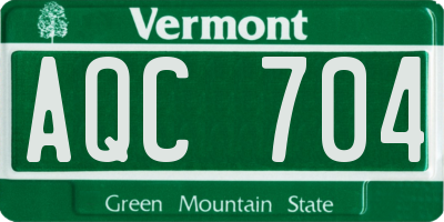 VT license plate AQC704