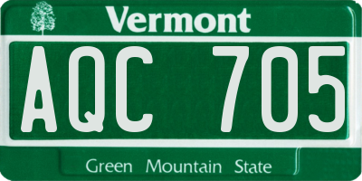 VT license plate AQC705