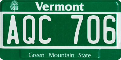 VT license plate AQC706
