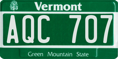 VT license plate AQC707
