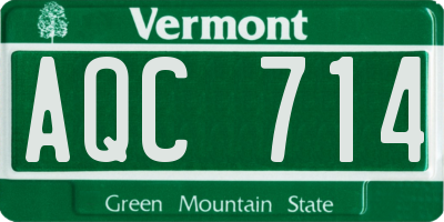 VT license plate AQC714