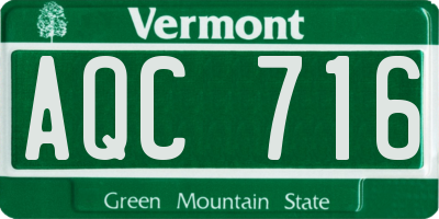VT license plate AQC716