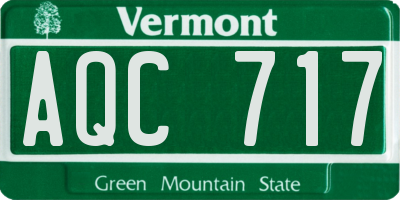 VT license plate AQC717