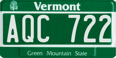 VT license plate AQC722