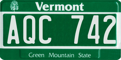VT license plate AQC742