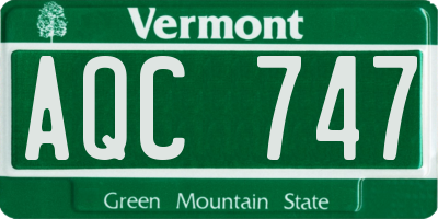 VT license plate AQC747