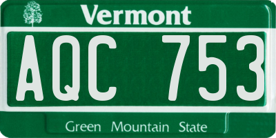 VT license plate AQC753