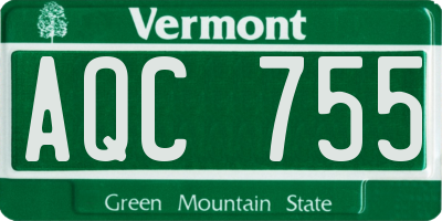 VT license plate AQC755