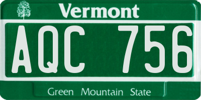 VT license plate AQC756
