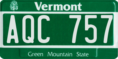 VT license plate AQC757