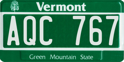 VT license plate AQC767
