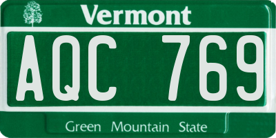 VT license plate AQC769