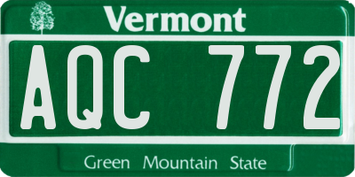 VT license plate AQC772