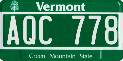 VT license plate AQC778