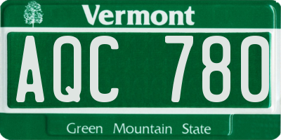 VT license plate AQC780