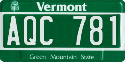 VT license plate AQC781