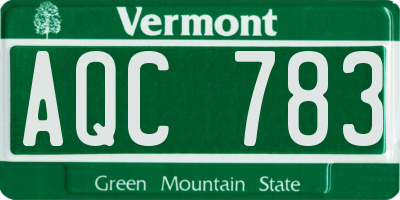 VT license plate AQC783
