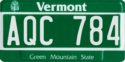 VT license plate AQC784