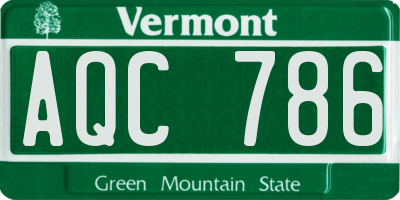 VT license plate AQC786