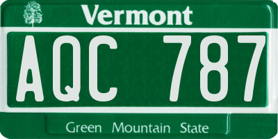 VT license plate AQC787