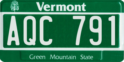 VT license plate AQC791