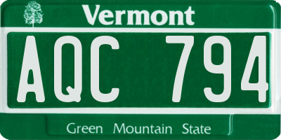 VT license plate AQC794