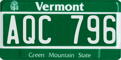 VT license plate AQC796
